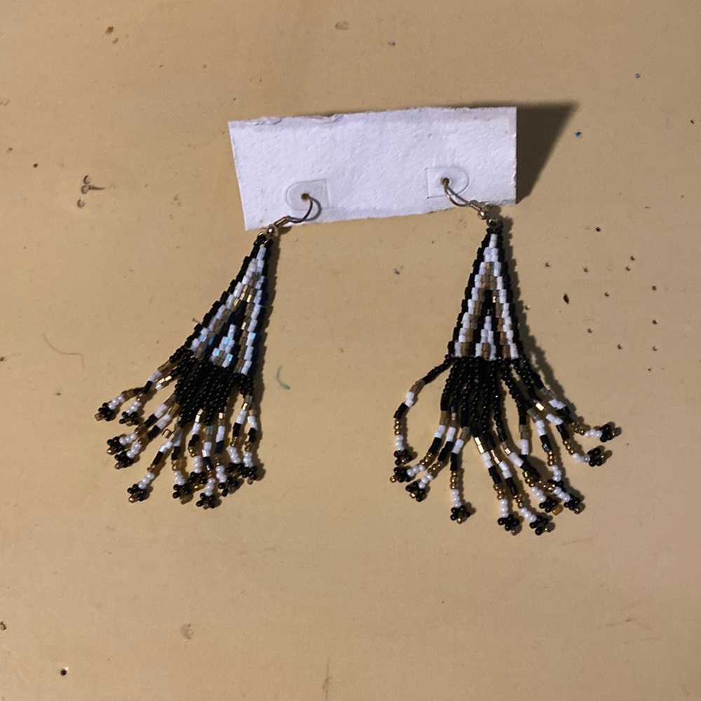 Multi colored beaded earrings